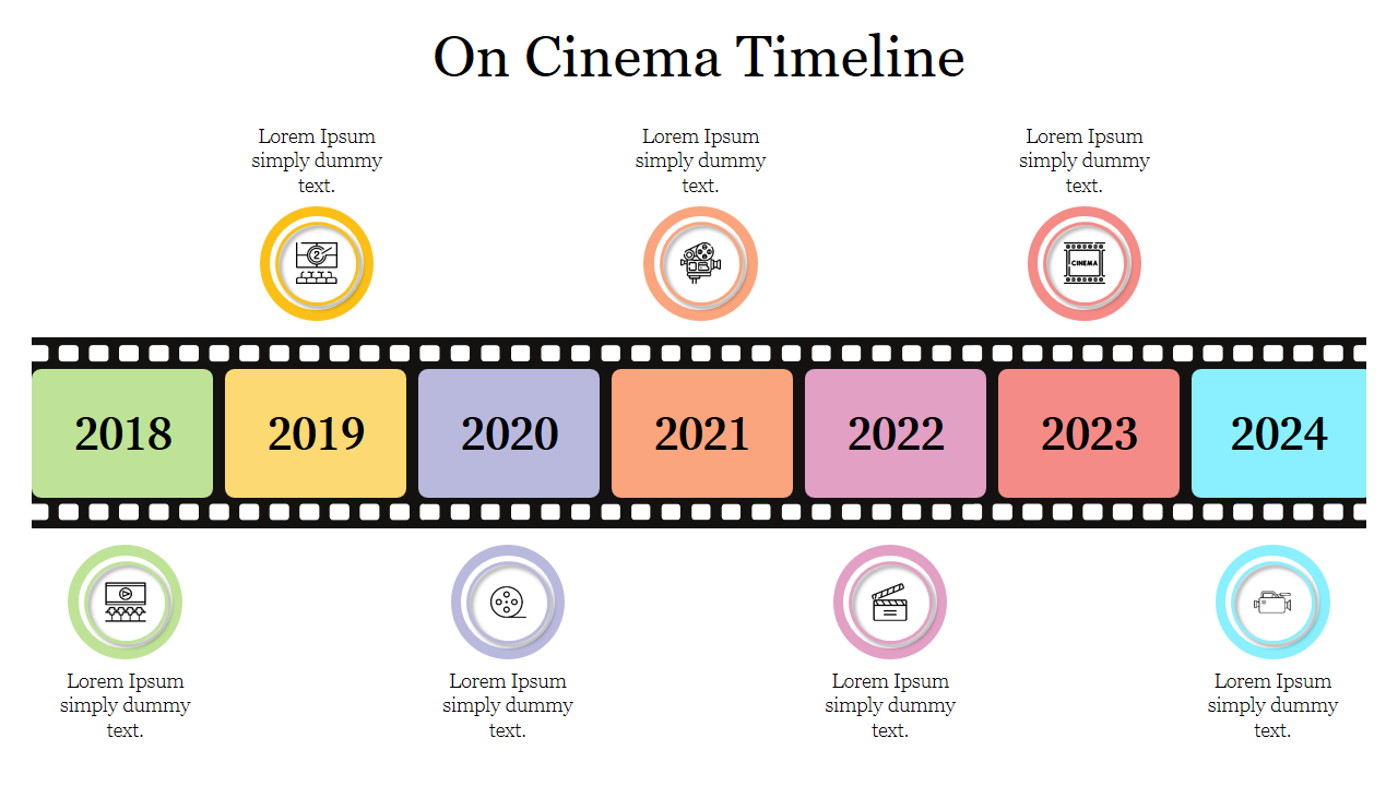 Editable On Cinema Timeline Templates For PPT & Google Slides 